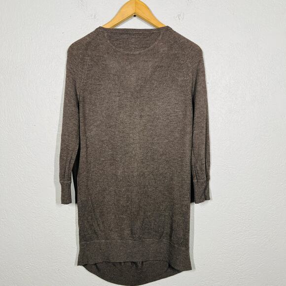 Vince Over Size V Neck Knit Pocket Tee Knit 3/4 Sleeve Casual - S - Picture 3 of 6